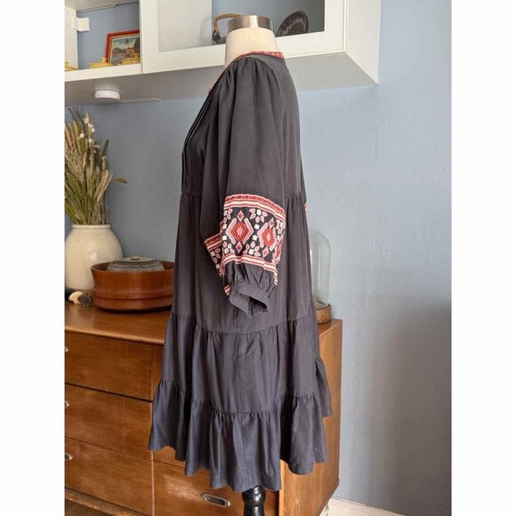 Marine Layer Olema Long Sleeve Mini Dress Embroidered Boho Prairie - Picture 3 of 10